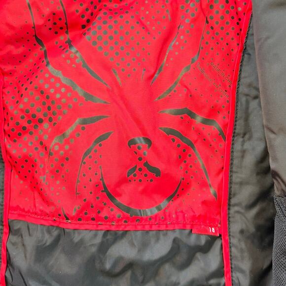 Spyder Boys Sz 18 Ski Snowboard Jacket Red Detachable Hood Waterproof Insulated - Picture 3 of 12